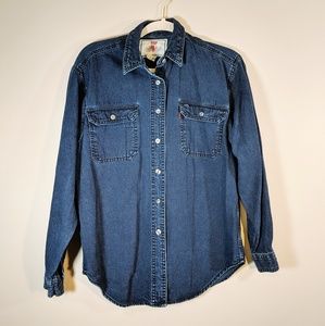 Levis | Vintage Dark Wash Cotton Denim Shirt S